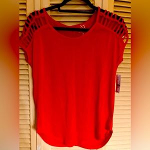 New York & Company Red Knit Top